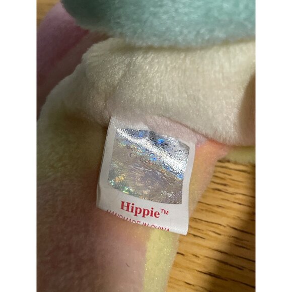 Ty Beanie Babies lot of 2 Green Hippity Tie Dye Hippie Bunny Rabbit Set VTG 96/9 - Picture 15 of 16